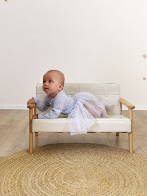 Нарядное боди-платье для девочки, голубое, Небесное сияние-1