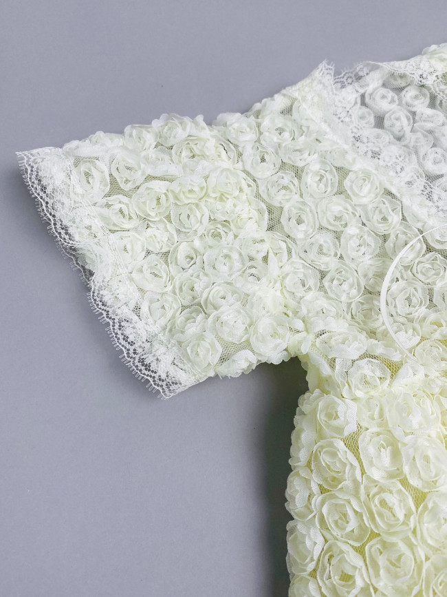 Нарядный комплект для девочки: комбинезон с пеньюаром, желтый, Цветочная фантазия Нарядный комплект для девочки: комбинезон с пеньюаром, желтый, Цветочная фантазия