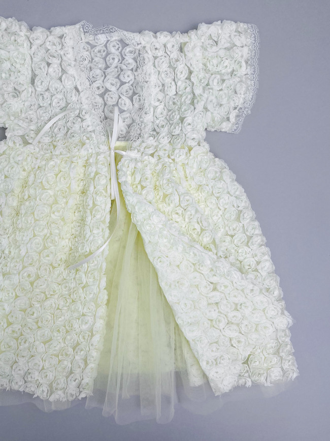 Нарядный комплект для девочки: комбинезон с пеньюаром, желтый, Цветочная фантазия Нарядный комплект для девочки: комбинезон с пеньюаром, желтый, Цветочная фантазия