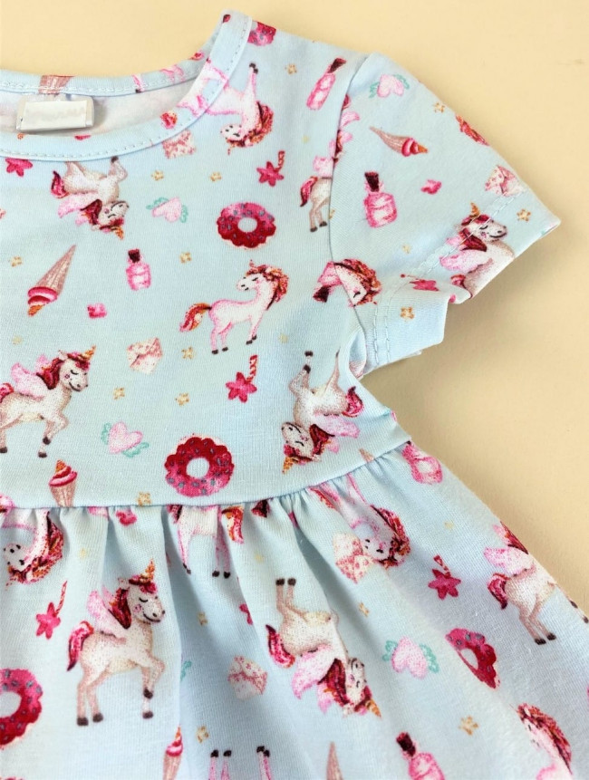 Платье с коротким рукавом, Единороги