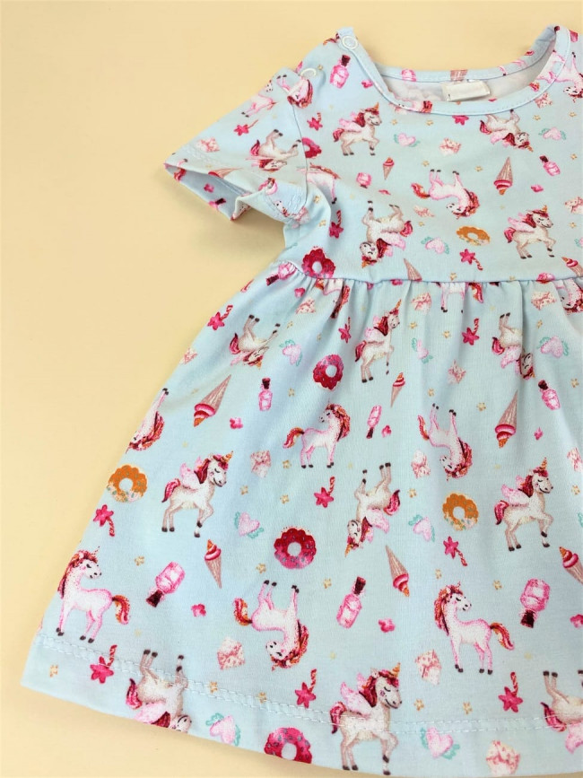 Платье с коротким рукавом, Единороги