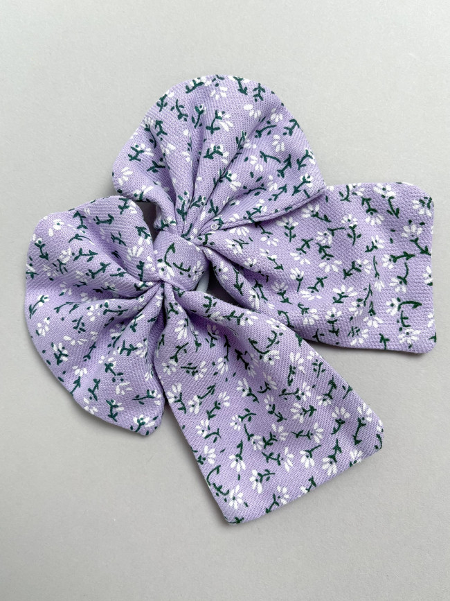 Платье для девочки с длинным рукавом, Василек с бантом для волос