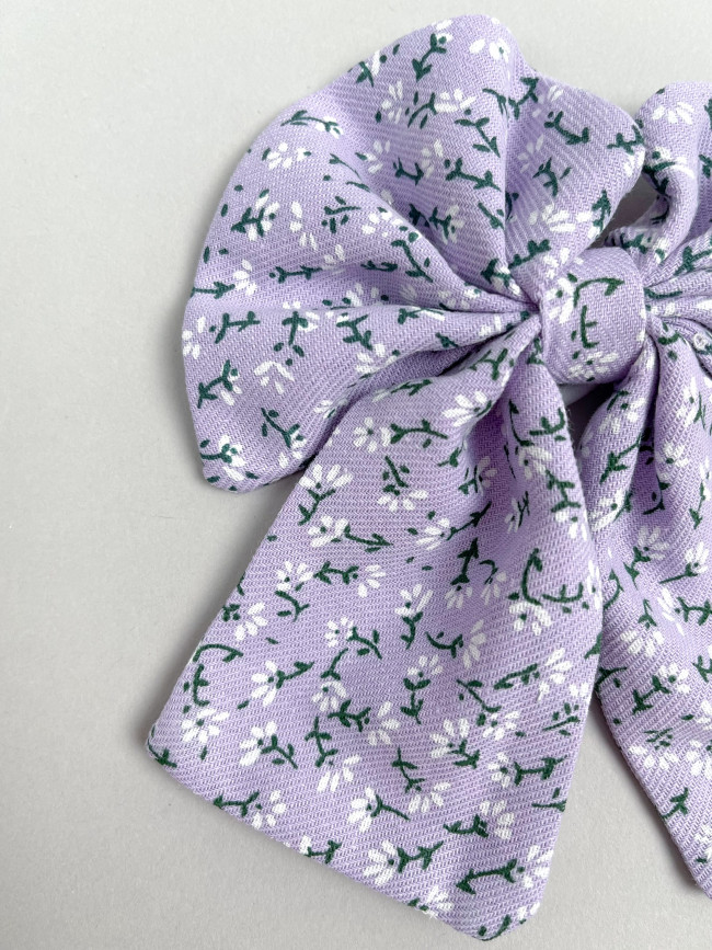 Платье для девочки с длинным рукавом, Василек с бантом для волос