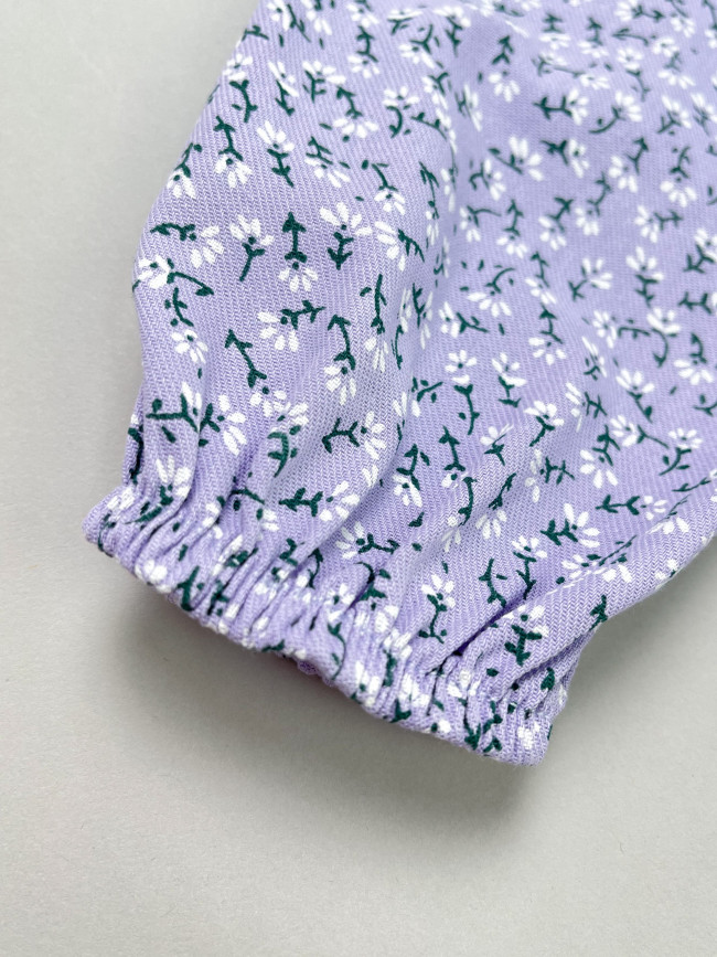 Платье для девочки с длинным рукавом, Василек с бантом для волос