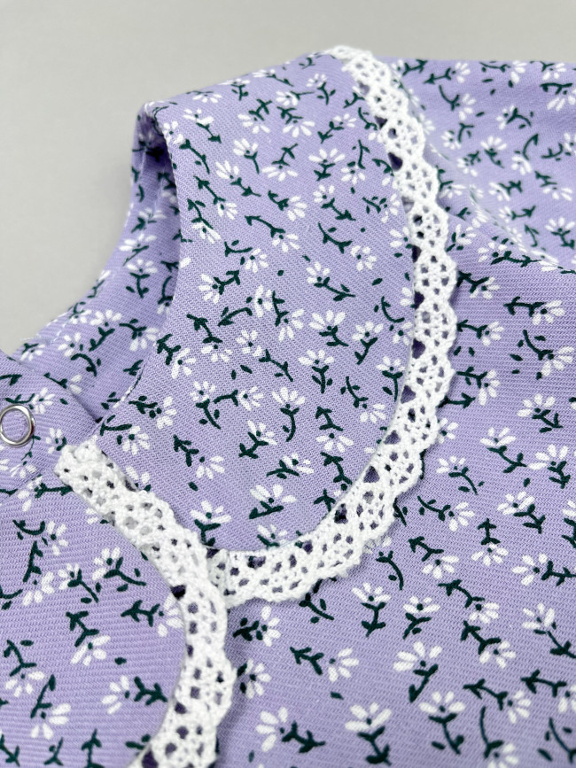 Платье для девочки с длинным рукавом, Василек с бантом для волос