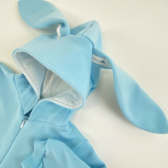 Комбинезон утепленный с ушками, голубой, Зайка Комбинезон утепленный с ушками, голубой, Зайка