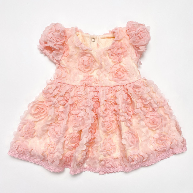 Нарядное розовое детское платье, Пышные розочки Нарядное розовое детское платье, Пышные розочки
