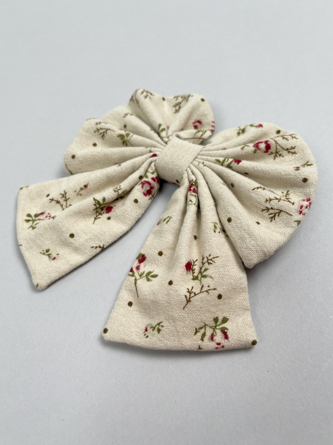 Платье для девочки с длинным рукавом,  Букет, бежевое с бантом для волос