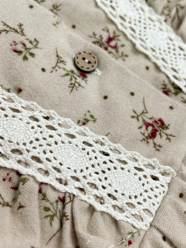 Платье для девочки с длинным рукавом,  Букет, бежевое с бантом для волос