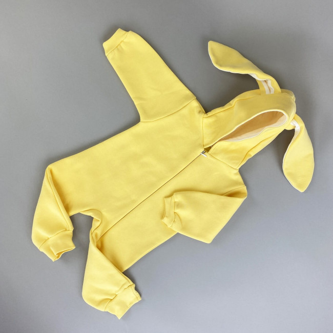 Комбинезон утепленный с ушками, желтый, Зайка