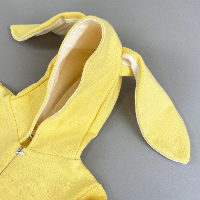 Комбинезон утепленный с ушками, желтый, Зайка