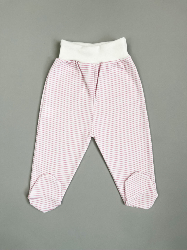 Ползунки детские, розовые, Полоска