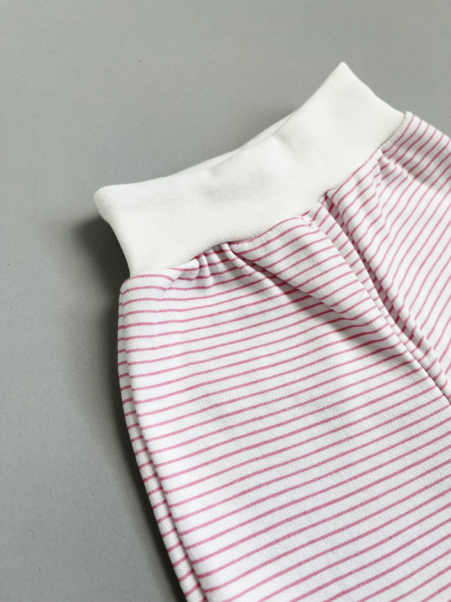 Ползунки детские, розовые, Полоска
