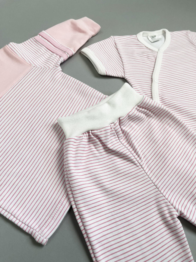 Ползунки детские, розовые, Полоска