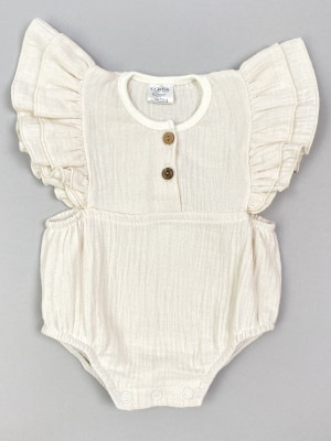 Боди с коротким рукавом крылышком, бежевое, Прованс Боди с коротким рукавом крылышком, бежевое, Прованс