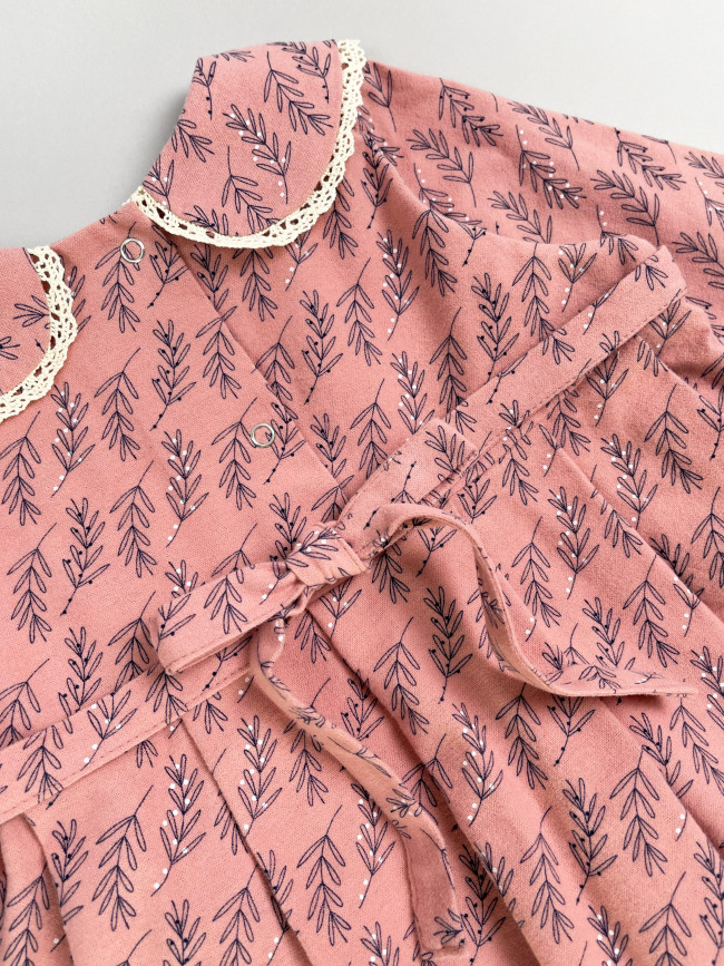 Платье для девочки с длинным рукавом, Карамель с бантом для волос