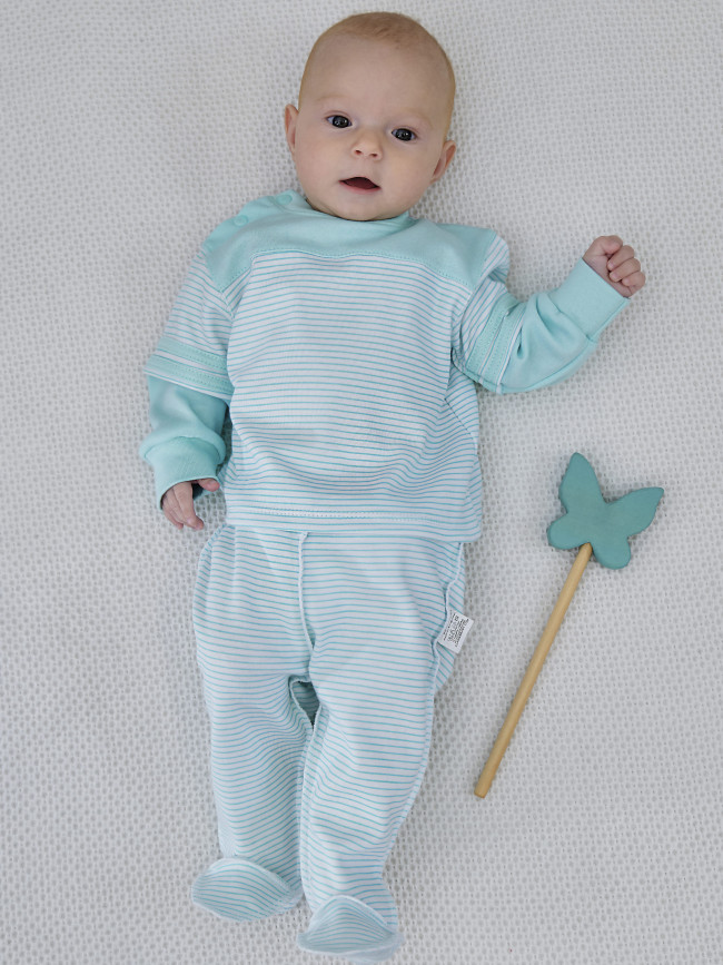 Ползунки детские, мятные, Полоска