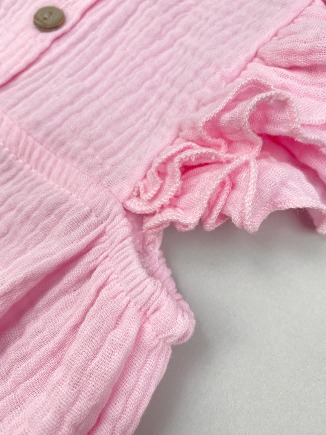 Боди с коротким рукавом крылышком, розовое, Прованс Боди с коротким рукавом крылышком, розовое, Прованс