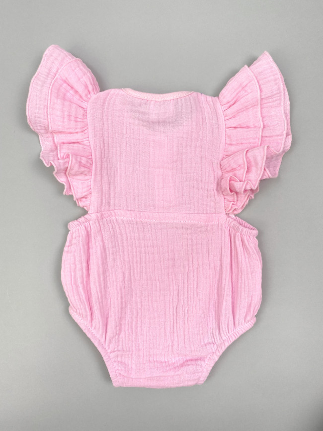 Боди с коротким рукавом крылышком, розовое, Прованс Боди с коротким рукавом крылышком, розовое, Прованс