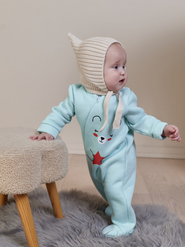 Комплект детских вязаных шапок на завязках для девочек, Гномик, розовый, бежевый 2 шт