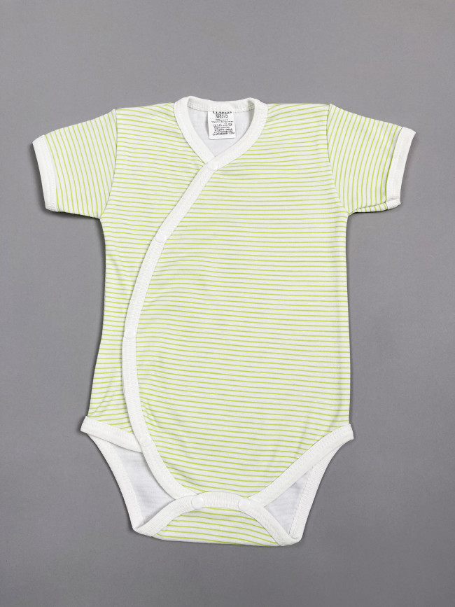 Боди с коротким рукавом, зеленое, Полоска