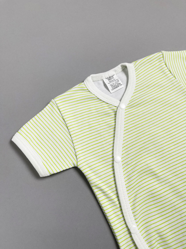 Боди с коротким рукавом, зеленое, Полоска