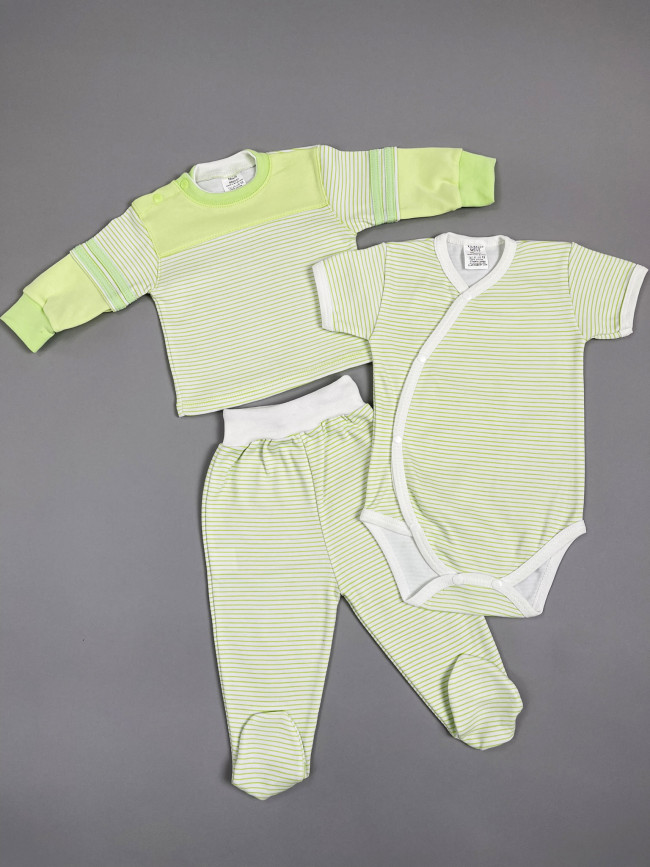 Боди с коротким рукавом, зеленое, Полоска