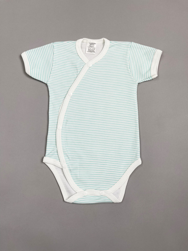 Боди с коротким рукавом, мятное, Полоска