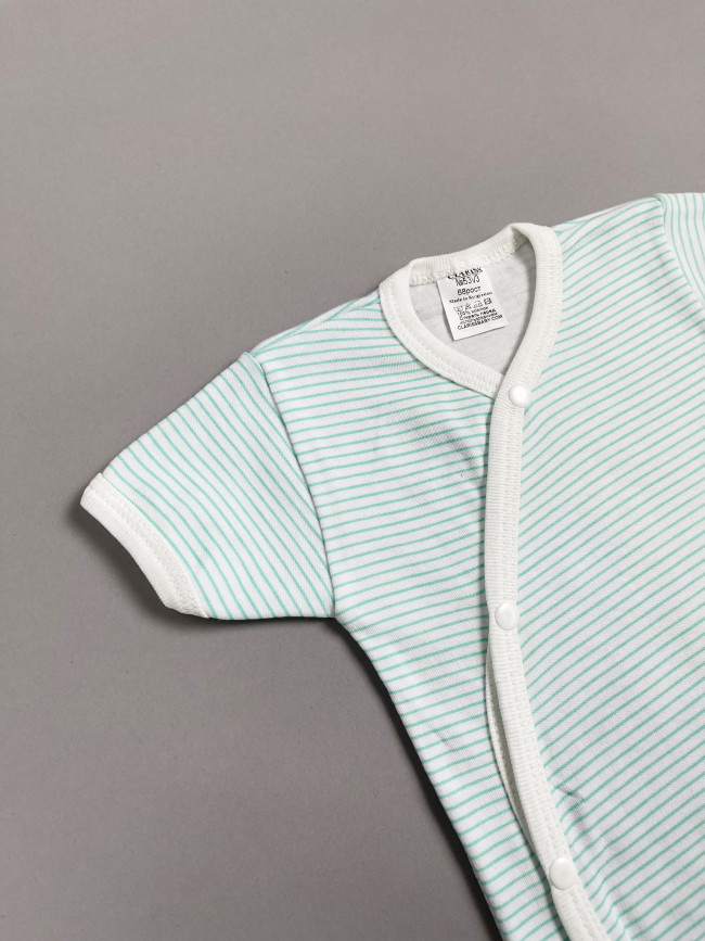 Боди с коротким рукавом, мятное, Полоска