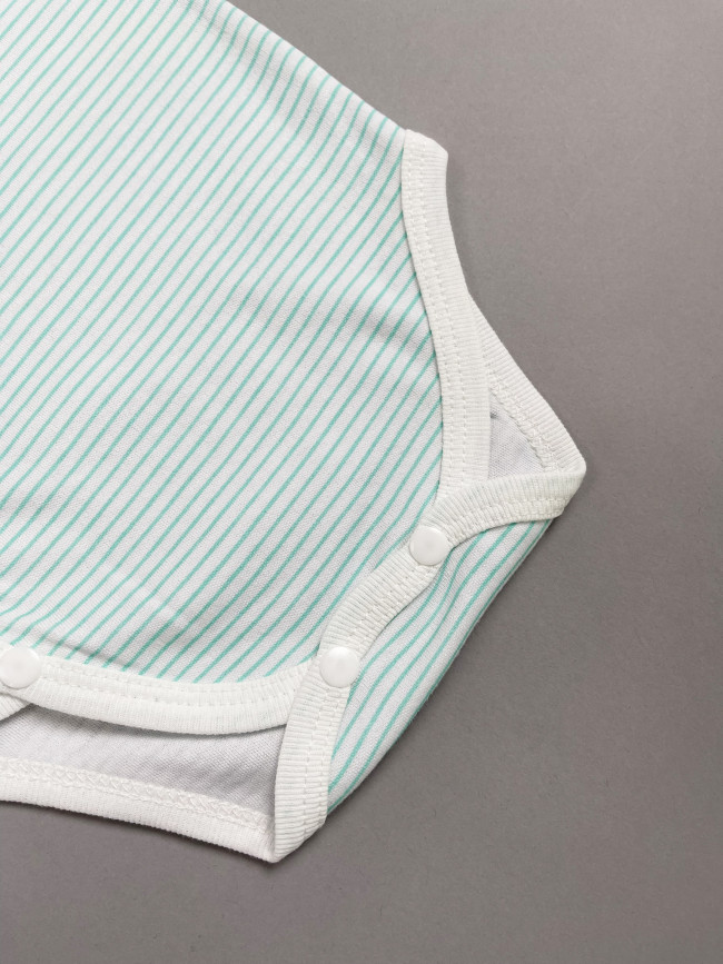 Боди с коротким рукавом, мятное, Полоска