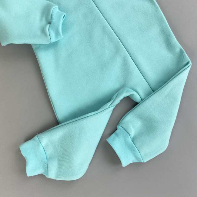 Комбинезон утепленный с ушками, бирюзовый, Зайка Комбинезон утепленный с ушками, бирюзовый, Зайка