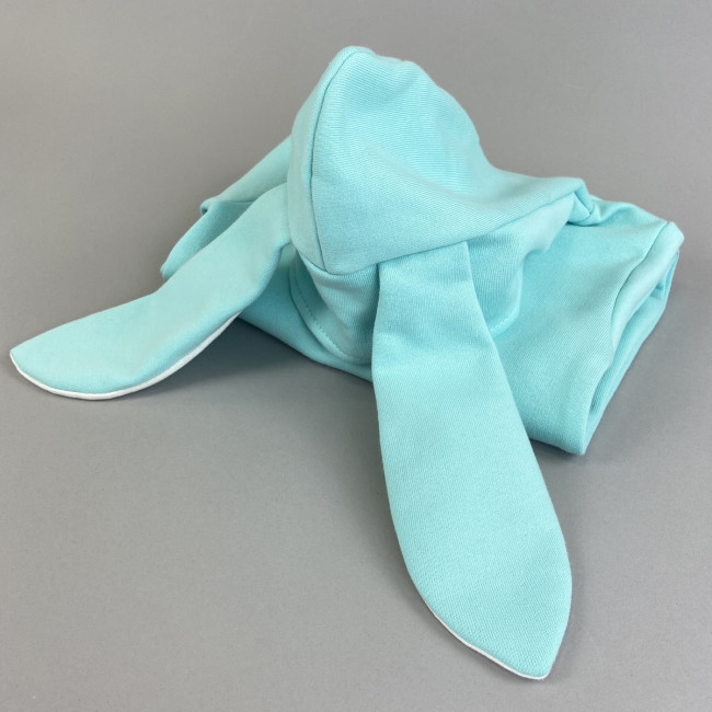 Комбинезон утепленный с ушками, бирюзовый, Зайка Комбинезон утепленный с ушками, бирюзовый, Зайка