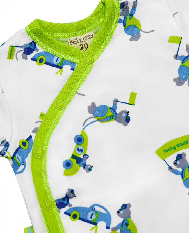 Боди детский с коротким рукавом, Мышки, коллекция Маленький гонщик Боди детский с коротким рукавом, Мышки, коллекция Маленький гонщик