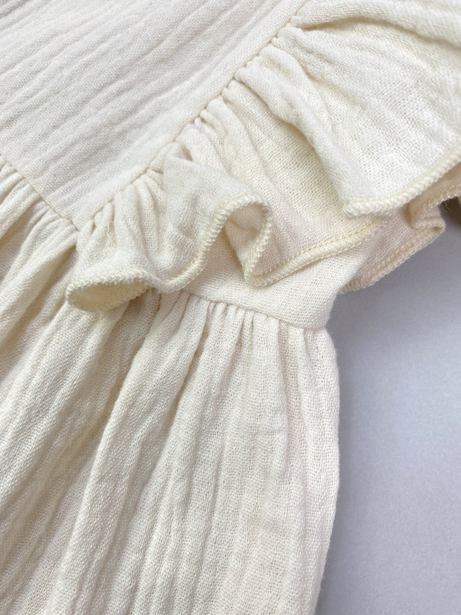 Платье детское с коротким рукавом, бежевое, Прованс Платье детское с коротким рукавом, бежевое, Прованс