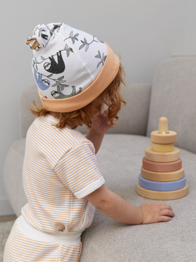 Комплект детский, оранжевый, Полоска