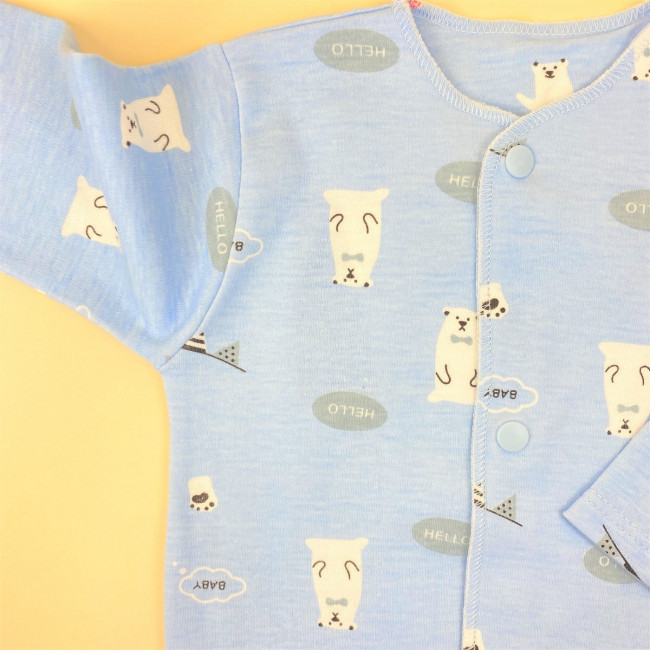 Боди детский, голубой, Белые медведи