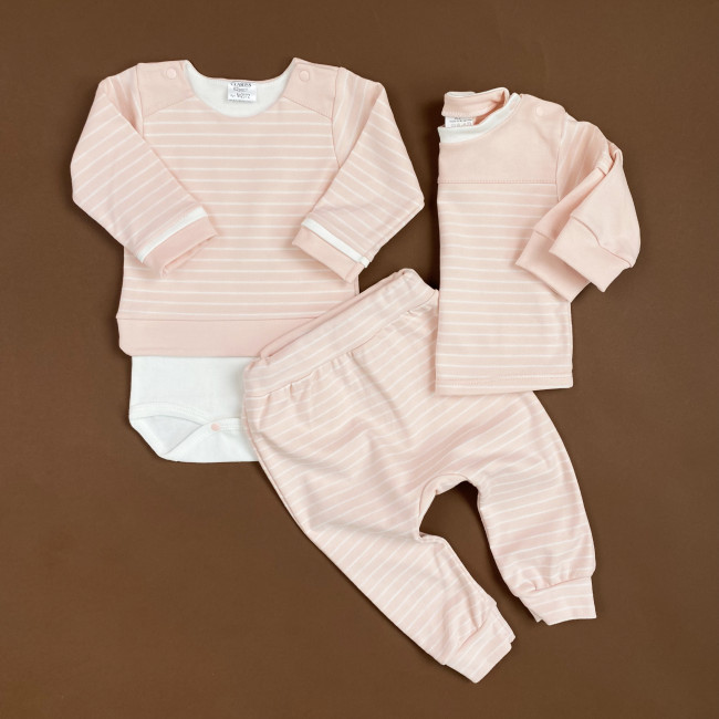 Штанишки детские, розовые, Нежная полосочка Штанишки детские, розовые, Нежная полосочка