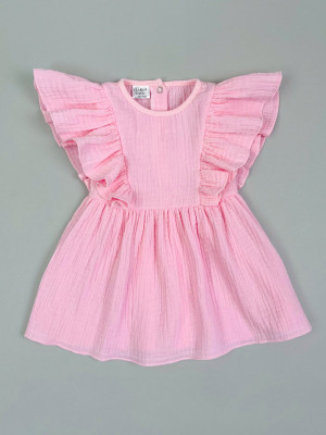 Платье детское с коротким рукавом, розовое, Прованс