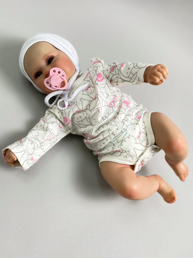 Полукомбинезон детский с чепчиком, розовый, Зайчики Полукомбинезон детский с чепчиком, розовый, Зайчики