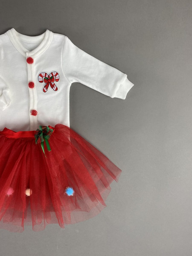 Боди с юбкой, Эльфы, красное Боди с юбкой, Эльфы, красное