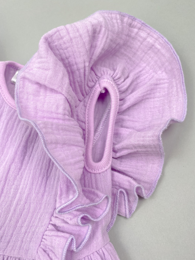 Платье детское с коротким рукавом, сиреневое, Прованс Платье детское с коротким рукавом, сиреневое, Прованс