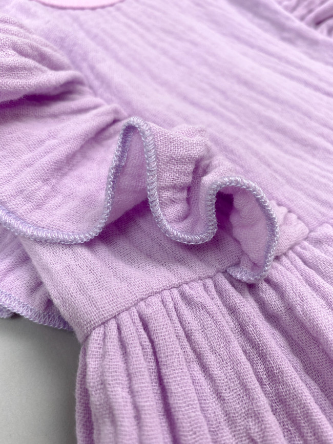 Платье детское с коротким рукавом, сиреневое, Прованс Платье детское с коротким рукавом, сиреневое, Прованс