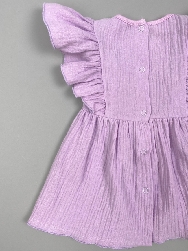 Платье детское с коротким рукавом, сиреневое, Прованс Платье детское с коротким рукавом, сиреневое, Прованс