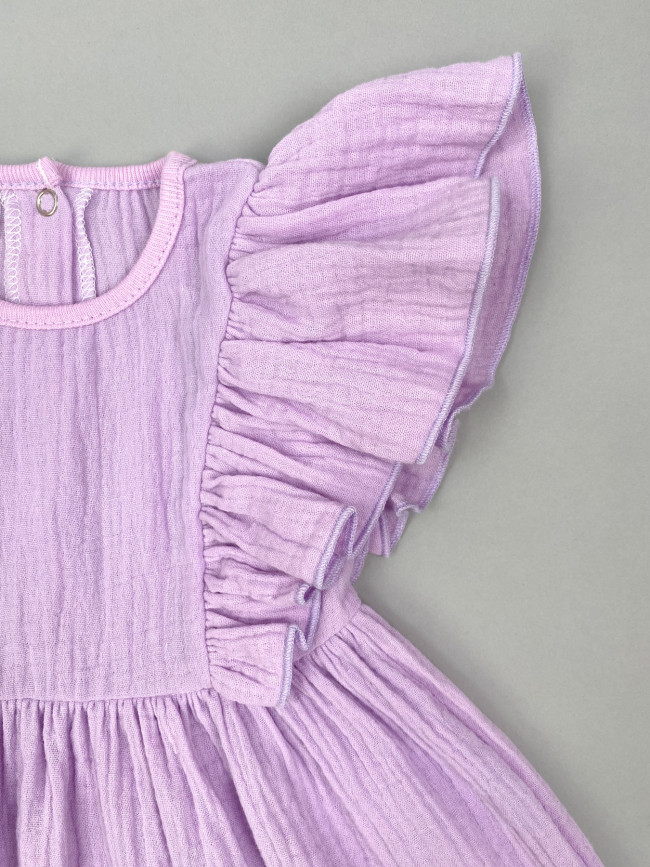 Платье детское с коротким рукавом, сиреневое, Прованс Платье детское с коротким рукавом, сиреневое, Прованс
