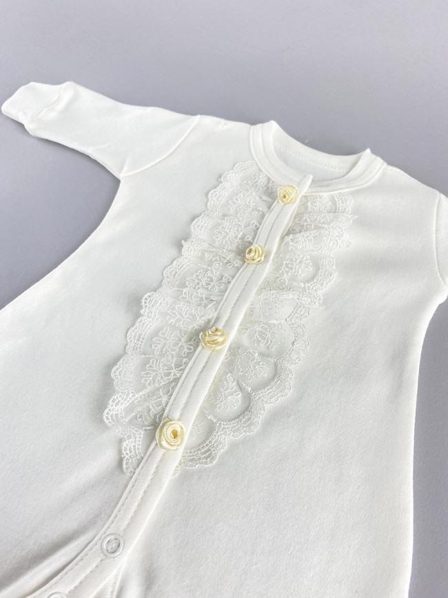 Комбинезон с шапкой, молочный