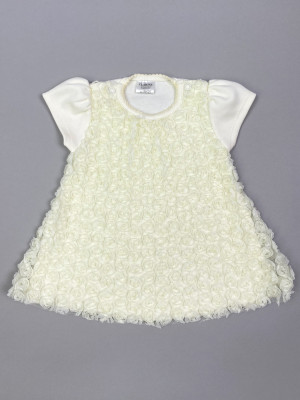 Нарядное детское платье, желтое, Цветочная фантазия Нарядное детское платье, желтое, Цветочная фантазия