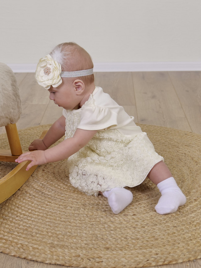 Нарядное детское платье, желтое, Цветочная фантазия Нарядное детское платье, желтое, Цветочная фантазия