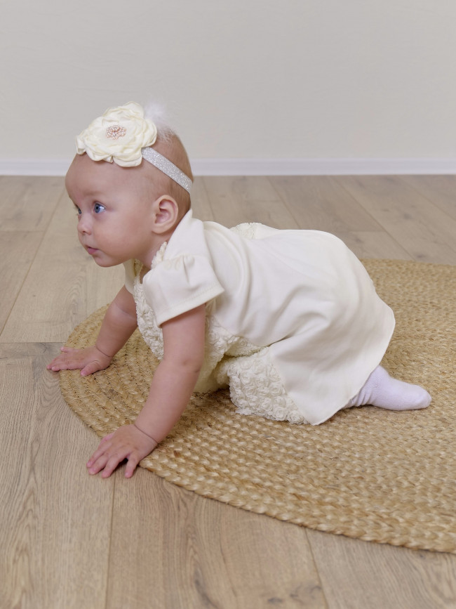 Нарядное детское платье, желтое, Цветочная фантазия Нарядное детское платье, желтое, Цветочная фантазия