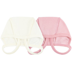 Комплект утепленных чепчиков для девочки, Базовая коллекция (2шт) Комплект утепленных чепчиков для девочки, Базовая коллекция (2шт)