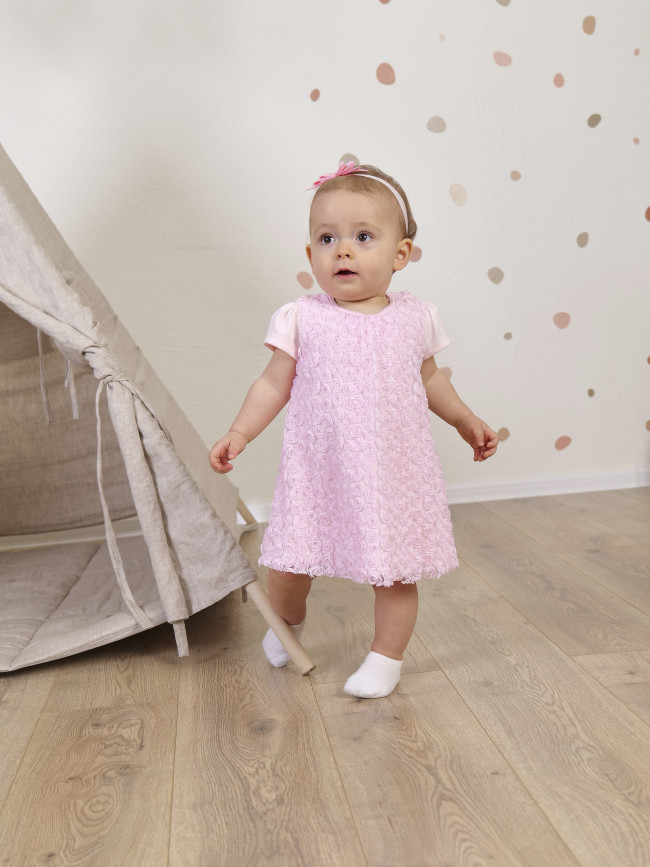 Нарядное детское платье, розовое, Цветочная фантазия Нарядное детское платье, розовое, Цветочная фантазия